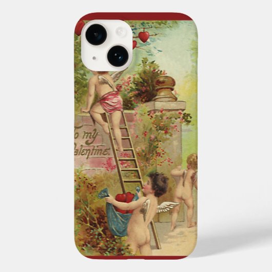 Oude Valentijnsdag, Schattige Cherubs Klimmen op L Case-Mate iPhone Case (Achterkant)