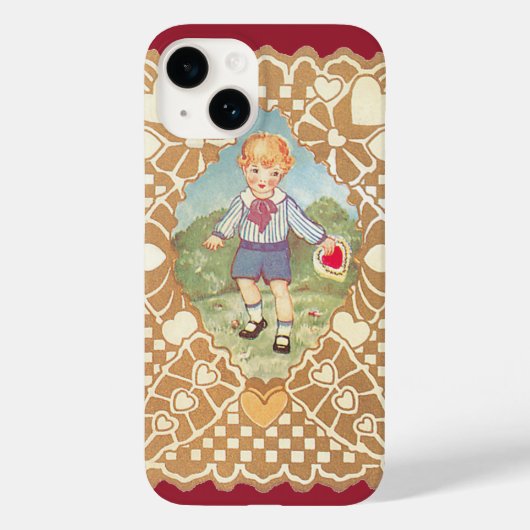Oude Valentijnsdag, Schattige Jongen in de Weide Case-Mate iPhone Case (Achterkant)