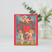 Oude Valentijnsdag Vakantie Briefkaart (Staand voorkant)