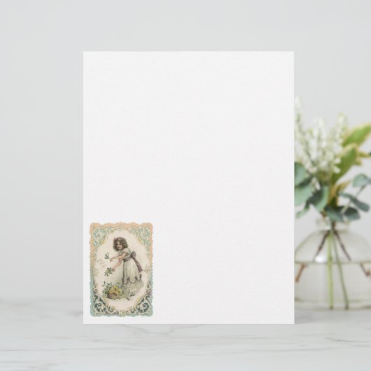 Oude Valentijnsdag, Victoriaans meisje met rozen (Staand voorkant)