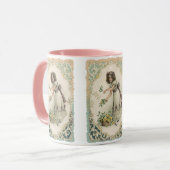 Oude Valentijnsdag, Victoriaans meisje met rozen Mok (Voorkant links)