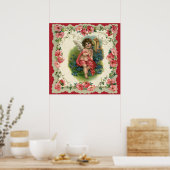 Oude Valentijnsdag Victoriaanse cherubijn aan de t Poster (Keuken)