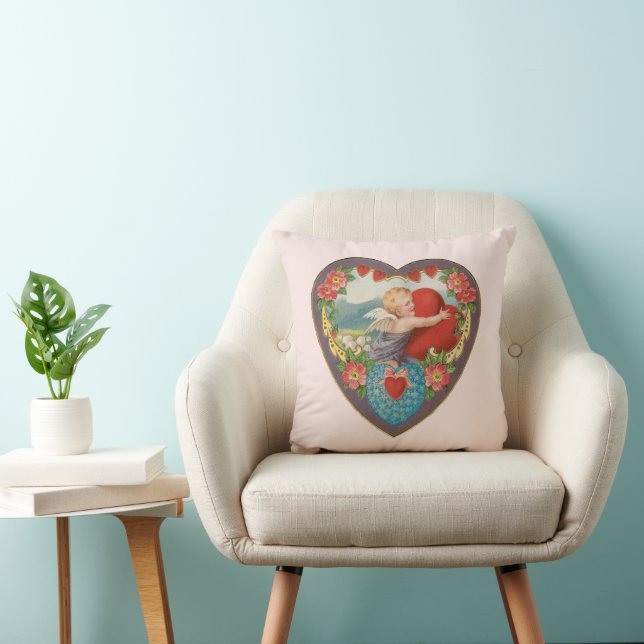 Oude Valentijnsdag, Victoriaanse cherubijnen harte Kussen (Stoel)