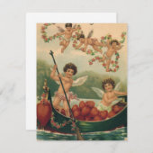 Oude Valentijnsdag, Victoriaanse cherubijnen in bo Feestdagenkaart (Voorkant / Achterkant)