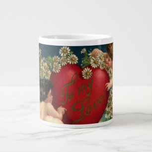 Oude Valentijnsdag Victoriaanse cherubijnen in de Grote Koffiekop