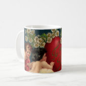 Oude Valentijnsdag Victoriaanse cherubijnen in de  Koffiemok (Voorkant links)