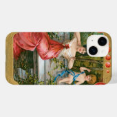 Oude Valentijnsdag, Victoriaanse dame met cherubij Case-Mate iPhone Case (Achterkant (horizontaal))