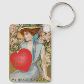 Oude Valentijnsdag, Victoriaanse dame met hart Sleutelhanger (Achterkant)