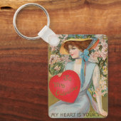 Oude Valentijnsdag, Victoriaanse dame met hart Sleutelhanger (Voorkant)