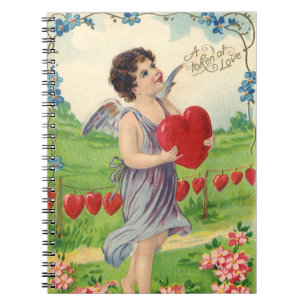Oude Valentijnsdag, Victoriaanse engel met hart Notitieboek