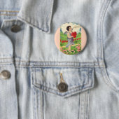 Oude Valentijnsdag, Victoriaanse engel met hart Ronde Button 5,7 Cm (In situ)
