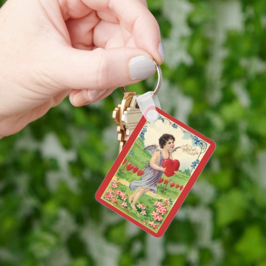 Oude Valentijnsdag, Victoriaanse engel met hart Sleutelhanger (Hand)