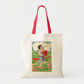 Oude Valentijnsdag, Victoriaanse engel met hart Tote Bag (Voorkant)