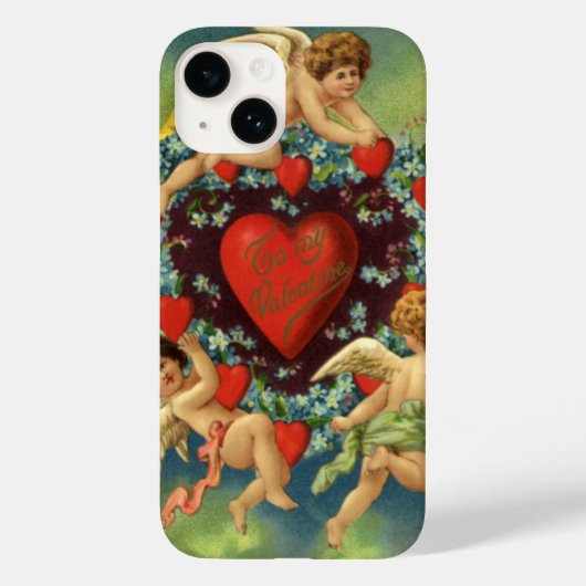 Oude Valentijnsdag, Victoriaanse engelen harten Case-Mate iPhone Case (Achterkant)