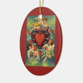 Oude Valentijnsdag, Victoriaanse engelenharten Keramisch Ornament (Links)