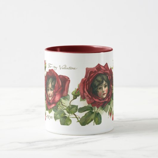 Oude Valentijnsdag, Victoriaanse gezichten in roze Mok (Midden)