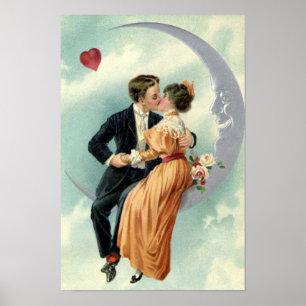 Oude Valentijnsdag Victoriaanse Liefde en Romantie Poster