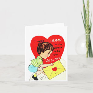 Oude Valentijnsjongen die springt Kaart