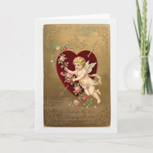 Oude Valentijnskaart met Cupido Kaart