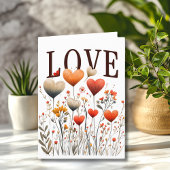 Oude Valentijnskaart met Wilde Bloemen Feestdagen Kaart