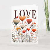 Oude Valentijnskaart met Wilde Bloemen Feestdagen Kaart (Voorkant)