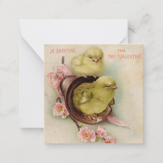 Oude Valentijnskaart Notitiekaartje (Voorkant)