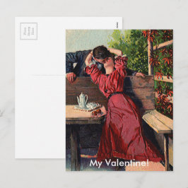 Oude Valentijnskaart Paar Zoenend Feestdagenkaart