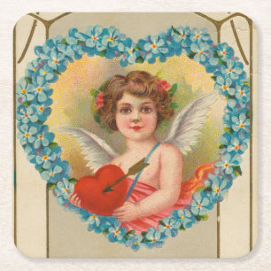 Oude Valentijnskaart, Stecher Litho Company, ca. 1 Kartonnen Onderzetters
