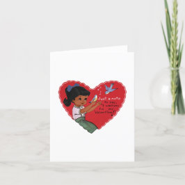 Oude Valentijnskaart van een Afro-Amerikaans meisj Feestdagen Kaart