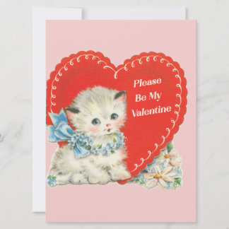 Oude Valentijnskaart voor katten voor de feestdage Feestdagenkaart