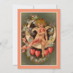 Oude Valentijnskaarten Cherub Op Maan Feestdagenkaart