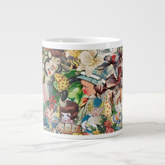 Oude Valentijnskaarten Collage Grote Koffiekop (Voorkant)