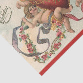 Oude Valentijnskaarten, Victoriaanse engelen cheru Tissuepapier (Detail)