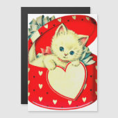 Oude Valentijnswitte Kitten in Rood Hartendoosje (Voorkant / Achterkant)