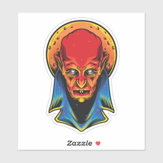 Oude Vampier Illustratie Sticker (Vel)