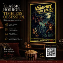 Oude vampierenjachtposter gotische horror wandkuns