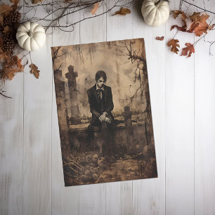 Oude vampierfoto decoupage tissuepapier