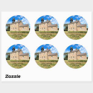 Oude Veldpunt Vuurtoren New York Ronde Stickers