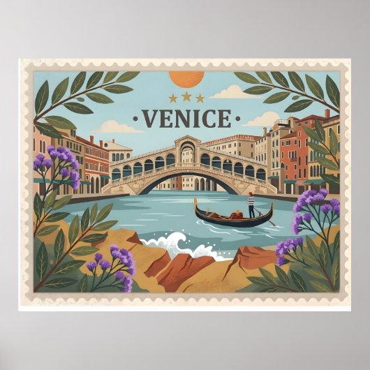 Oude Venetië Italië briefkaart Poster (Voorkant)