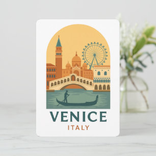 Oude Venetië Italië Illustratie Uitnodiging