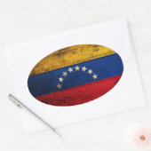 Oude Venezolaanse vlag Ovale Sticker (Envelop)
