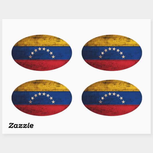 Oude Venezolaanse vlag Ovale Sticker (Vel)