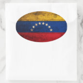 Oude Venezolaanse vlag Ovale Sticker (Tas)