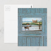 Oude venstertempel blauw briefkaart (Voorkant / Achterkant)