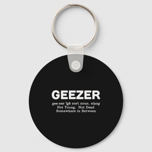 Oude vent definitie - Grappige Oude Leeftijd Sleutelhanger (Voorkant)