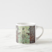 Oude verfde roestdeur espresso kop (Rechts)