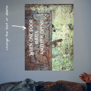 Oude verfde roestdeur poster