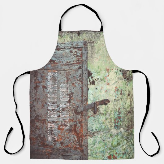 Oude verfde roestdeur schort (Voorkant)