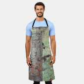 Oude verfde roestdeur schort (Gedragen)