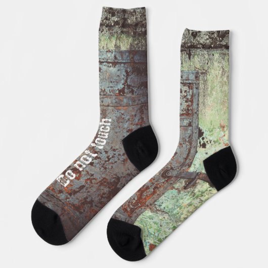 Oude verfde roestdeur sokken (Links)